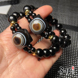 100% Real Dzi Agate Bracelet Natural Texture Dzi Jade Bracelet