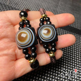100% Real Dzi Agate Bracelet Natural Texture Dzi Jade Bracelet