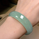 Green Jade Bangles Floating Flower Emerald Bracelet Lady Party Gift