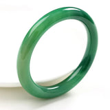 7A Green Jade Bangle Bracelet Hand-Carved Emerald Lady Party Gift
