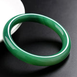7A Green Jade Bangle Bracelet Hand-Carved Emerald Lady Party Gift