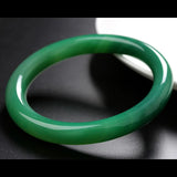 7A Green Jade Bangle Bracelet Hand-Carved Emerald Lady Party Gift