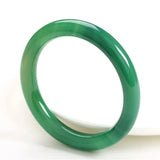 7A Green Jade Bangle Bracelet Hand-Carved Emerald Lady Party Gift