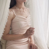 Freshwater Pearl Necklace 925 Sterling Silver Lock Wedding Jewelry