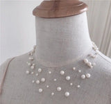 Freshwater Pearl Necklace 925 Sterling Silver Lock Wedding Jewelry