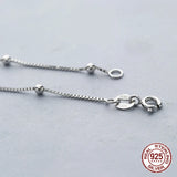 925 Sterling Silver Box Chain Necklace for Women