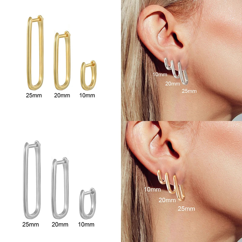 Vintage U Shape Hoop Earrings for Women