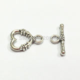 100 Vintage Silver/Gold Flower/Crown/Heart Toggle Hook Clasps
