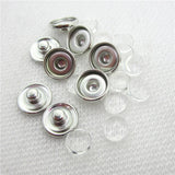 Brass Snap Buttons with Clear Glass Cabochons 12mm
