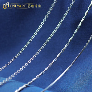 Silver 925 Necklace Women Short Water-Waved Chain O Cross,Snake,Box Chain