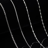Silver 925 Necklace Women Short Water-Waved Chain O Cross,Snake,Box Chain
