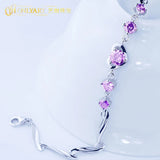 Love Purple Stone Bangle in Silver 925 - OnlyArt Jewelry