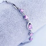 Love Purple Stone Bangle in Silver 925 - OnlyArt Jewelry