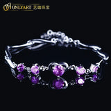 Love Purple Stone Bangle in Silver 925 - OnlyArt Jewelry