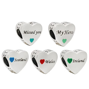 100% Silver Scotland Love Enamel Charm for DIY Bracelet