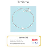 Sterling Silver 925 Square Chain Bracelet for Ladies