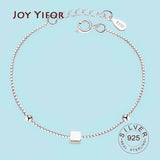 Sterling Silver 925 Square Chain Bracelet for Ladies