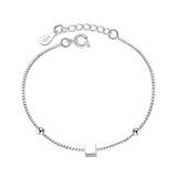 Sterling Silver 925 Square Chain Bracelet for Ladies