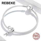 925 Sterling Silver Heart Bead Musical Notes Charm DIY Jewelry Making