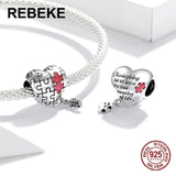 925 Silver Love Puzzles Heart Pendant for Bracelet DIY
