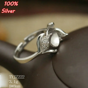 Adjustable Ring Tary Flower Fit 10MM Setting Tray Bead Antique