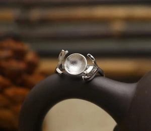 Adjustable Ring Tary Flower Fit 10MM Setting Tray Bead Antique