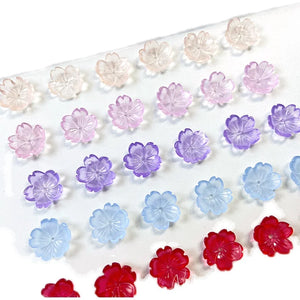 Translucent Cherry Blossom Resin Patches for DIY Earrings