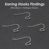 100 x Earring Hooks Silver Bronze Copper Hypoallergenic Earwires Bulk