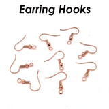 100 x Earring Hooks Silver Bronze Copper Gunmetal Rose 14K Earrings Wires Earwir