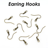100 x Earring Hooks Silver Bronze Copper Gunmetal Rose 14K Earrings Wires Earwir