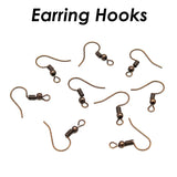 100 x Earring Hooks Silver Bronze Copper Gunmetal Rose 14K Earrings Wires Earwir