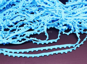 100 yds Turquoise Pom Pom Trim Handcrafted Fabric Lace Sewing Border
