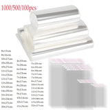 1000-100pcs Clear Plastic Self Adhesive Bag Jewelry Candy Packaging