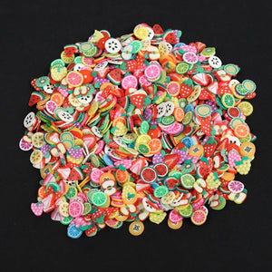 1000-3000 Mix Fruit Soft Clay Slime Animal Flower Resin Filler for Nail Art