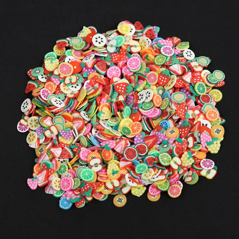 1000-3000 Mix Fruit Soft Clay Slime Animal Flower Resin Filler for Nail Art