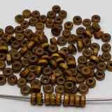 1000 Coffee Colour Wood Beads 6X3mm Column Heishi ~Wooden