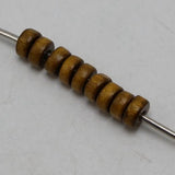 1000 Coffee Colour Wood Beads 6X3mm Column Heishi ~Wooden