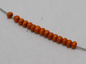 1000 Orange 4mm Round Wood Seed Beads