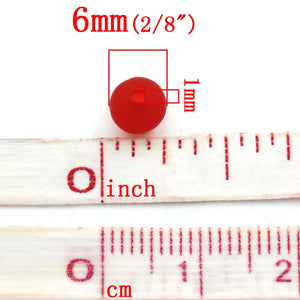 1000 Pcs Acrylic Spacer Beads Round Frosted Mixed Random Beads 6mm Dia