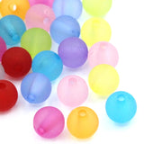 1000 Pcs Acrylic Spacer Beads Round Frosted Mixed Random Beads 6mm Dia