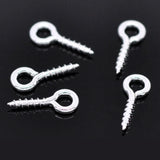1000 PCs Screw Eye Bail Findings Silver 10x4mm