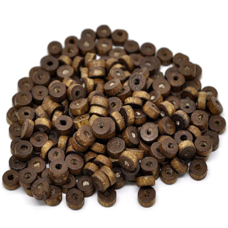 1000 PCs 8mm Wooden Spacer Beads Coffee Color DIY Jewelry Making Hole 2.6mm