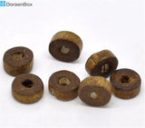 1000 PCs 8mm Wooden Spacer Beads Coffee Color DIY Jewelry Making Hole 2.6mm
