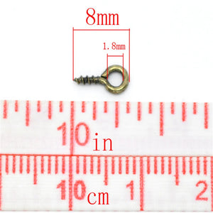 1000 PCs Alloy Bronze Screw Eye Bail Findings 8x4mm DIY Jewelry Making Wholesale