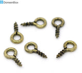 1000 PCs Alloy Bronze Screw Eye Bail Findings 8x4mm DIY Jewelry Making Wholesale