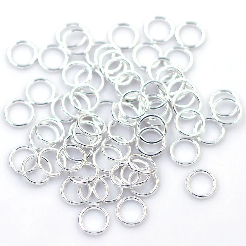 DIY Sliver Plated Soldered Closed Jump Rings Charms 10x1mm