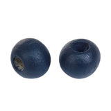 1000 Wood Spacer Beads Round Navy 6mm Dia.