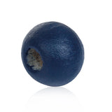 1000 Wood Spacer Beads Round Navy 6mm Dia.