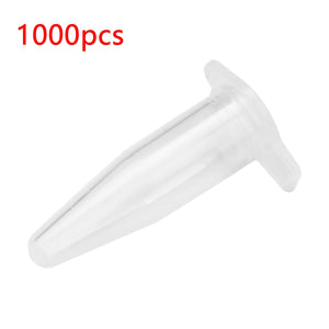 1000 Pcs 0.2ml Round Bottom Centrifuge Tubes w Caps Clear