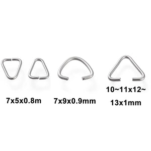 1000 Pcs Stainless Steel Triangle Rings Ice Pick Pinch Bails Buckle Beads Clasps